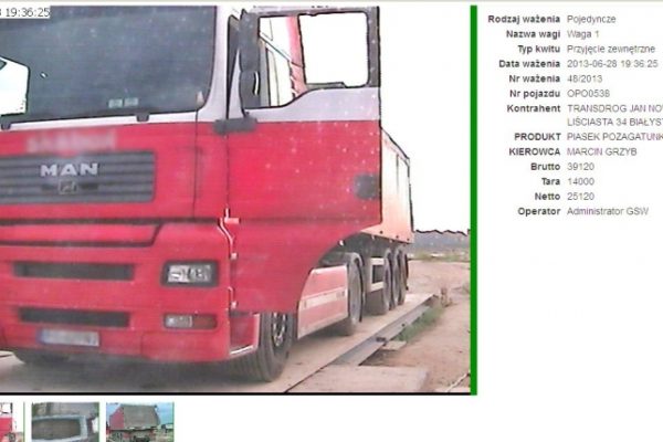 Waga Samochodowa z dostępem przez Internet